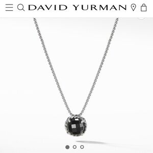 David Yurman Silver and Black Pendant Necklace